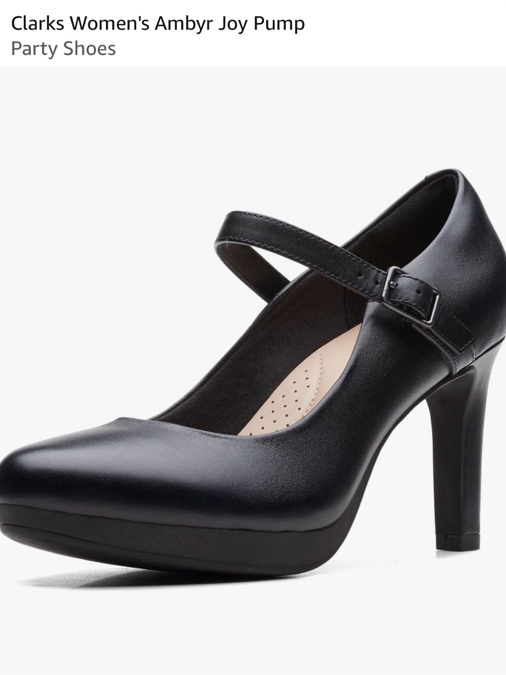 Clarks Black Mary Jane Heel Pump